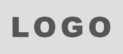 The word LOGO in bold, dark gray capital letters on a light gray background.